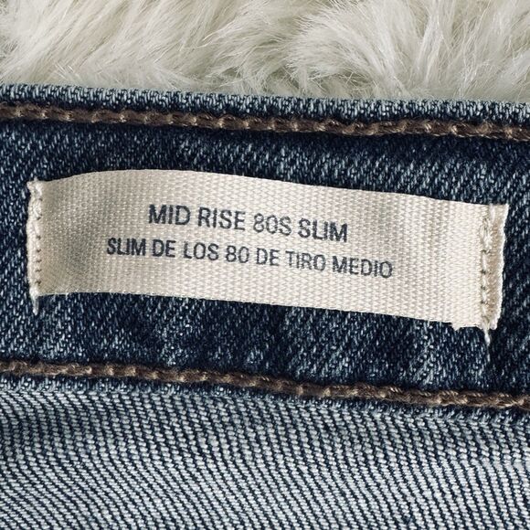 SOLD Universal Thread Mid Rise 80s Slim Jeans 14 (33x27.5) Blue Button Fly Women - Picture 6 of 12